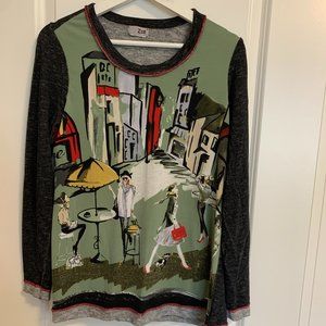 ZOE Artsy, Art to wear Knit top, Large